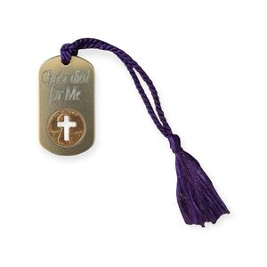 Cross Dog Tag Christ Died For Me Handmade